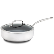 Evershine Hapjespan met Deksel 24cm zilver zijaanzicht