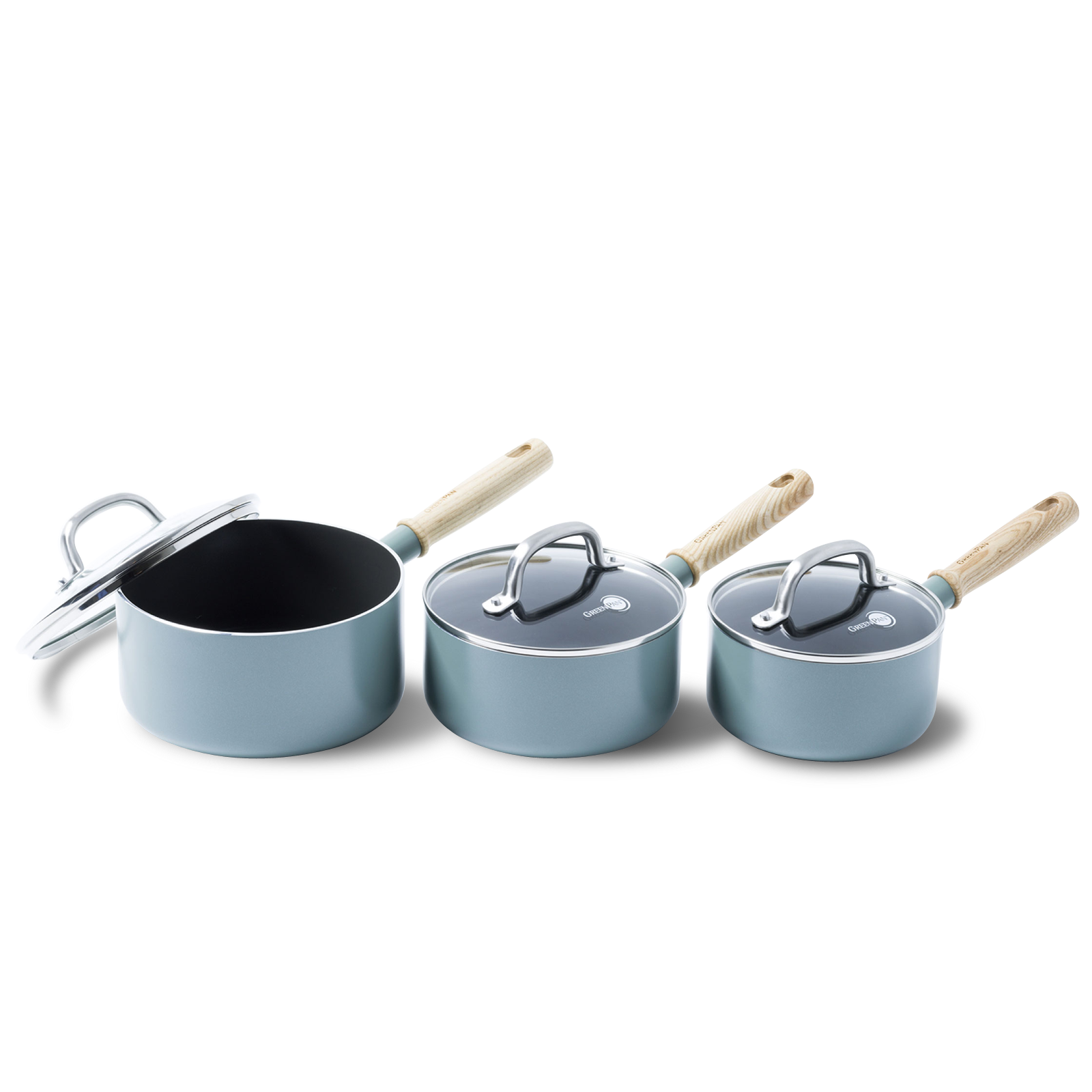 Mayflower Steelpannenset 6-delig 16+18+20cm blauw