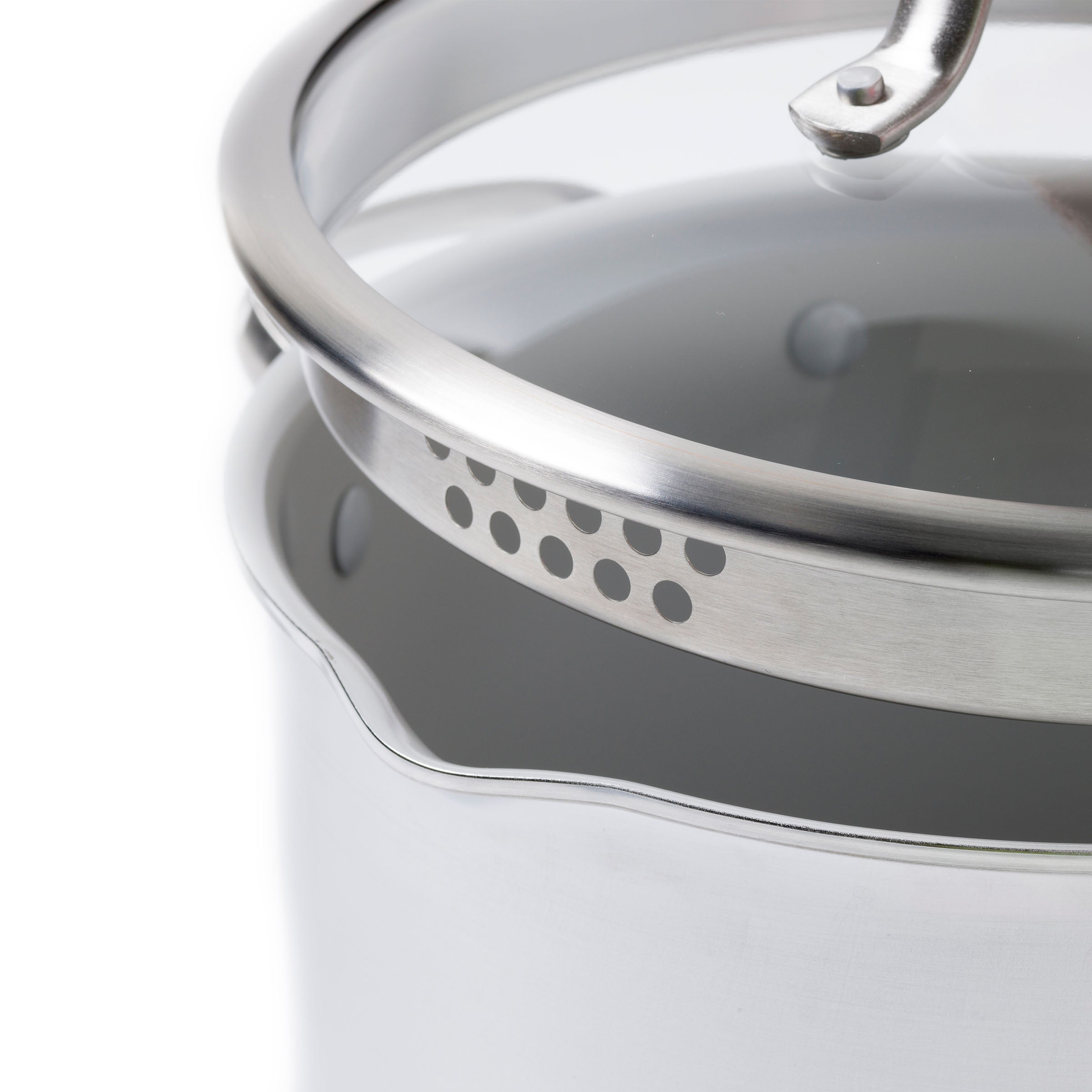 Venice Pro Evershine 7-delige set 16+24+26cm zilver zijaanzicht kookpot