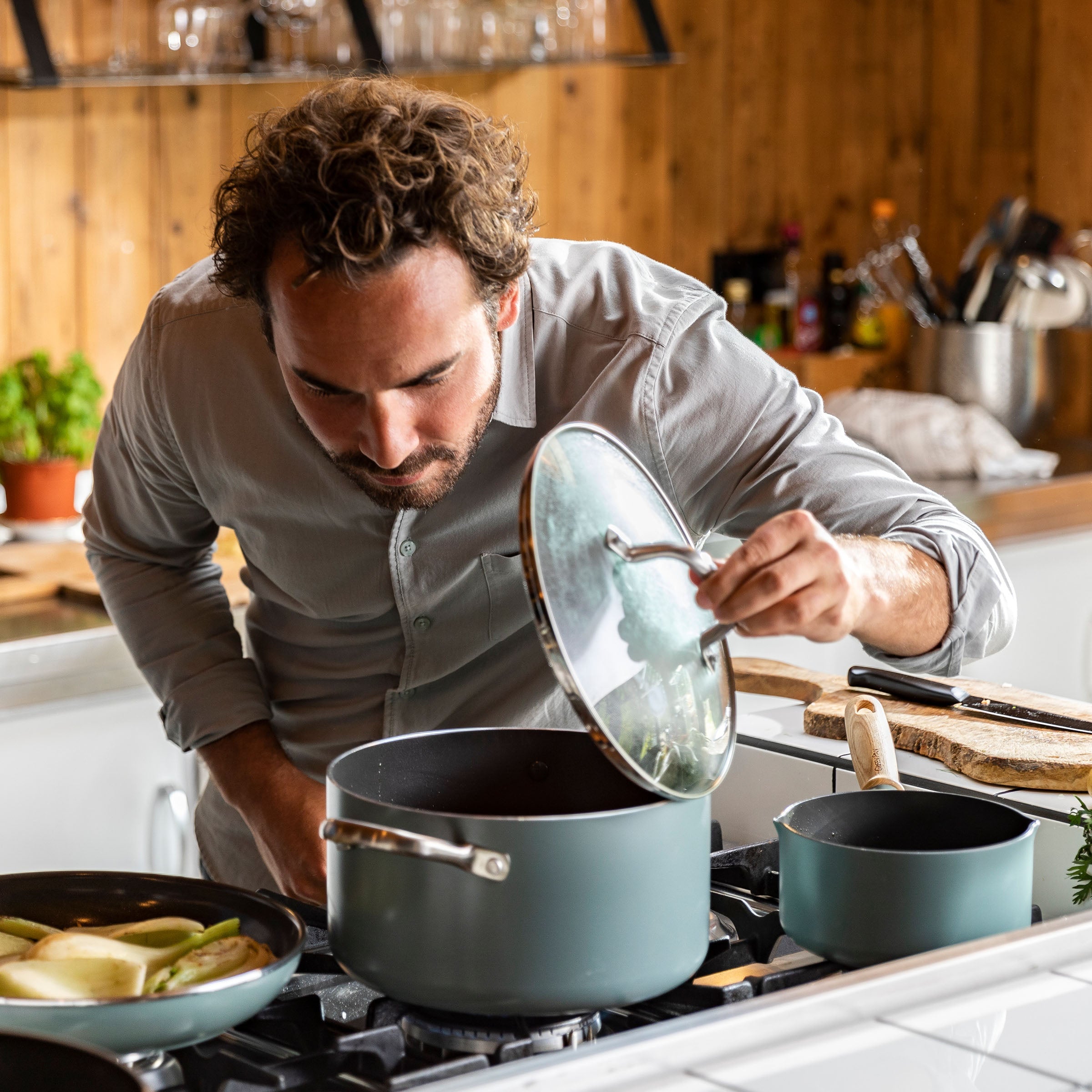 Greenpan Mayflower Kookpannen 9-delige Keramisch inductie pfas-vri vooraanzicht