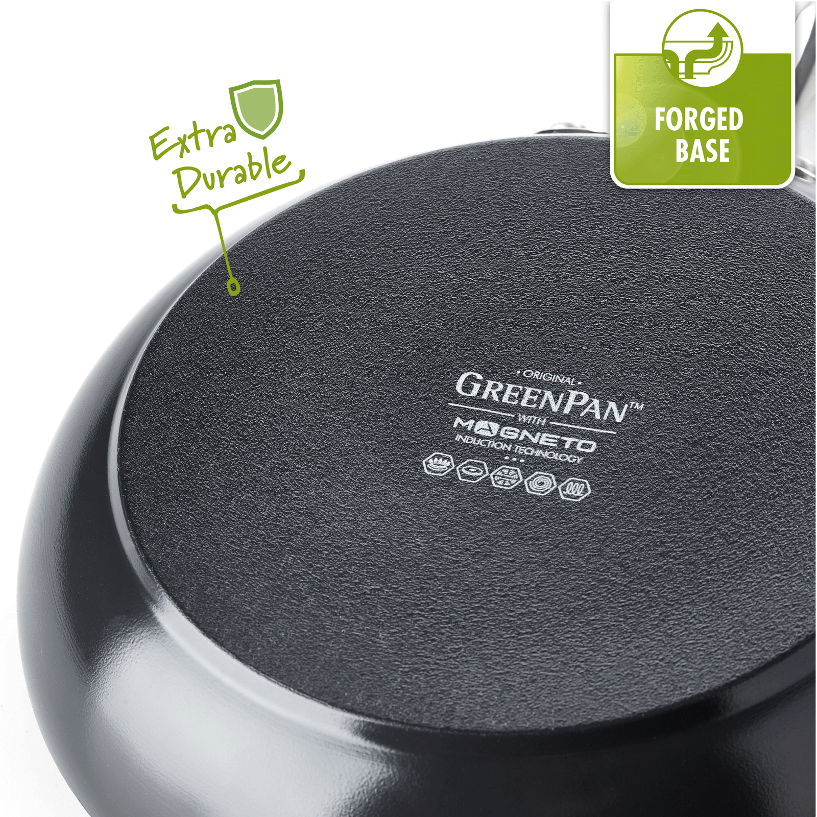 Venice Pro Steelpannenset 6-delig 16+18+20cm grijs onderaanzicht
